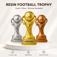 Trophée de football en résine écologique OEM ODM avec impression UV, prix personnalisable en forme de ballon de football pour les nouveaux cadeaux promotionnels