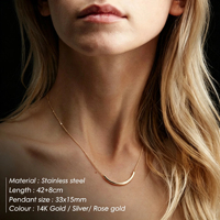 Collier Pendentif EManco Tendance Simple Géométrique Carré Tube Chaîne Accessoire de Fête Boutique Chaîne de Clavicule