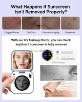 Miroir de Maquillage LED Intelligent à Détection UV avec IA, Portable et Compact, Modèle 2026, Conçu pour les Routines de Beauté Modernes