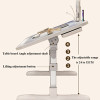 Petit bureau d'ordinateur portable pour la maison, bureau pliable sur lit, table pliante multifonctionnelle, mini bureau d'ordinateur avec lampe de lecture