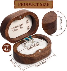 Custom Double Ring Box <strong>Personalised</strong> Oval <strong>Wooden</strong> Wedding Engagement Proposal Box for 2 Rings Display Wood Crafts Wall <strong>Signs</strong> - Product Image 5