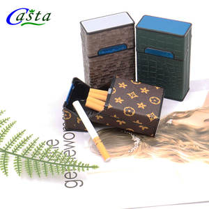 Custom Pattern Logo Printed Waterproof Regular Smoking Cases PU Leather Cigarette Case