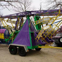 Manège à balançoires volantes mobile pour enfants, 16 places, parc d'attractions, fête foraine, remorque, portable, à vendre