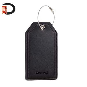 Étiquettes de bagages en cuir PU, avec fil de câble en acier inoxydable, Design personnalisé pour sac de <span class=keywords><strong>voyage</strong></span>, <span class=keywords><strong>bon</strong></span> marché, pièces - Product Image 5