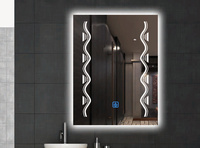 Espejo de Baño LED Moderno con Sensor, Sin Marco, Rectangular, con Iluminación Integrada