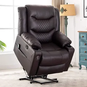 Sillon reclinable para adulto, silla eléctrica extra ancha para ancianos, con bolsillos laterales