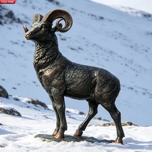 Sculpture YOUFINE <span class=keywords><strong>en</strong></span> corne <span class=keywords><strong>de</strong></span> bison spirale bronze résistant, statue d'animal sauvage pour aménagement paysager <span class=keywords><strong>de</strong></span> ranch <span class=keywords><strong>en</strong></span> <span class=keywords><strong>montagne</strong></span> - Product Image 1