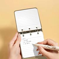 Carnet de notes OEM ODM mini à 3 trous, détachable, format poche, en cuir PU, couverture rigide, avec logo personnalisé