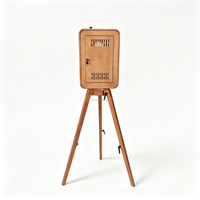 Photomaton en bois, prend en charge la personnalisation, écran tactile 15,6 pouces + anneau lumineux de beauté + support de caméra réglable