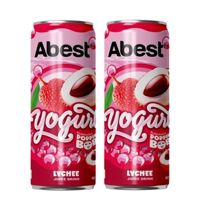 เครื่องดื่มลิ้นจี่ Abest พร้อมไข่มุกป๊อปปิ้ง โยเกิร์ต 320 มล. ขั้นต่ำในการสั่งซื้อน้อย บรรจุภัณฑ์กล่อง รับผลิตแบบ OEM ODM แบรนด์ส่วนตัว - Product Image 1