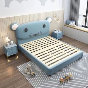 Modern Minimalist Kids Bed 1.5m Cartoon Mouse Design Creative Single Bed for Boys Girls <b>Small</b> Space - Product Image 1
