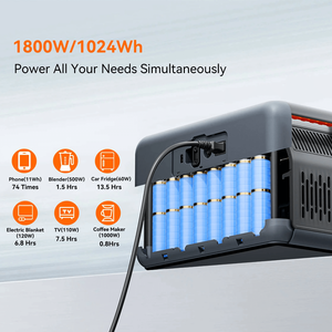 Estación de Energía Portátil PowerMax 1800 con 2 Paneles Solares de 400W, Controlador MPPT, Onda Sinusoidal Pura, Batería LiFePO4, Control Remoto - Product Image 2