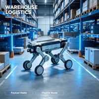 Robot chien quadrupède sur roues, conception à roues tout-terrain, contrôlé par PLC, haute vitesse pour l'inspection, le sauvetage et la logistique