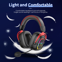 Casque de jeu filaire Doqaus Sniper7 BT5.4 Tri-mode avec micro, faible latence 25 ms, casque supra-auriculaire RGB pour PC, PS5, Switch, mobile