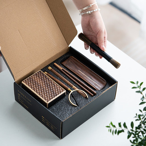 Guanlan Walnut Wood Tea Utensil Holder Square Storage <b>Box</b> For Tea Ceremony Tools Home Use - Product Image 2