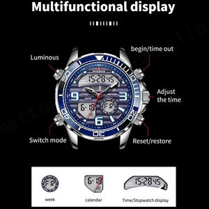 Reloj LIGE de Lujo para Hombre, Marca de Primera Calidad, Totalmente de Acero, Cuarzo, Resistente al Agua, Luminoso, Cronógrafo - Product Image 3