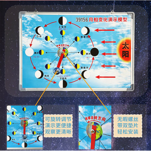 Le modèle de démonstration des phases lunaires illustre la formation de la lune croissante déclinante et la mouvement relatif de la lune. - Product Image 1