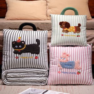 JM Almohada de Peluche con Manta 2 en 1, Suave y Acogedora para Siesta en Sofá, Descanso en Oficina, Plegable, Portátil, Uso Doméstico, Día de San Valentín - Product Image 1