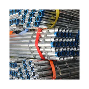 High quality Hot dip galvanized steel round pipe both side thread with socket
