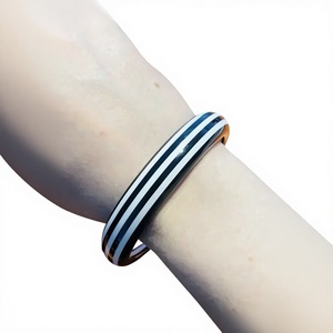 Best Trendy Acrylic Resin <b>Bangle</b> <b>Bracelets</b> Vintage With Turquoise And Black Patterns Fancy Unisex Fashion Jewelry Wedding Woman - Product Image 4
