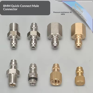 8mm <b>Quick</b>-Connect Male Copper Power <b>Connector</b> One-Way High-Pressure Valve Inlet Nozzle M10*1G1/8NPT Internal External Thread ABS - Product Image 3