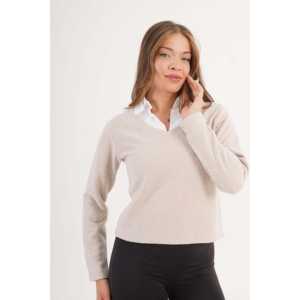 Blusa de Mujer al por Mayor, Adornada con Piedras, Cuello de Satén Asimétrico, Estampado a Cuadros, Corte Holgado, Tallas XS-XL, para Oficina, Temporada de Otoño - Product Image 4