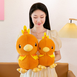 Adorable oreiller en peluche <span class=keywords><strong>Torchic</strong></span> de dessin animé - Peluche douillette pour la décoration de chambre, cadeau d'anniversaire câlin - Product Image 5