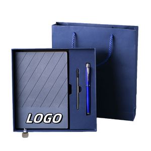 X515-1 Juego de Cuaderno Personalizado con Estuche de Regalo de Negocios Moderno, Tapa Dura A5, Cuero PU, con Bolígrafo - Product Image 1