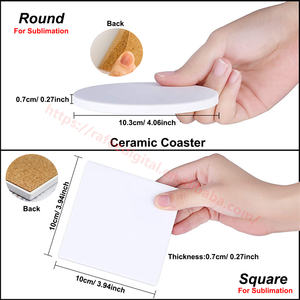 Sous-verres en céramique sablée à sublimation vierges avec base en liège pour boissons, accessoires de <span class=keywords><strong>cuisine</strong></span> et de bar personnalisables DIY, <span class=keywords><strong>promotion</strong></span> <span class=keywords><strong>entrepôt</strong></span> USA - Product Image 4