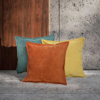Housse de coussin carrée en velours tissé, unie, style nordique, orange, moderne, anti-plis, pour la maison et l'hôtellerie
