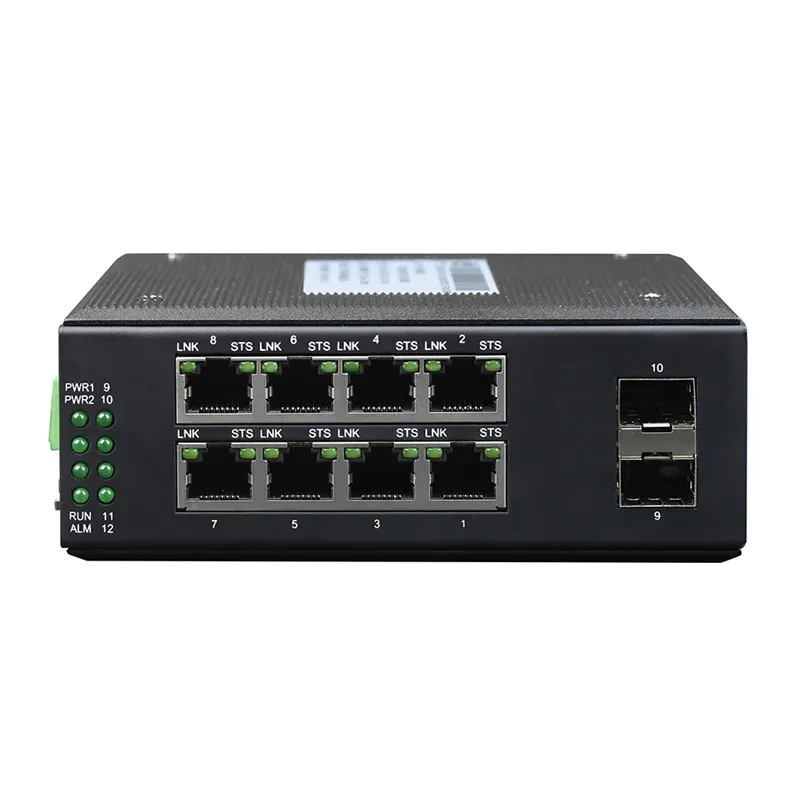 Managed l2 8 Port Gigabit Ring Network Switch Din Rail Mounted Industrial Switch With 2 SFP