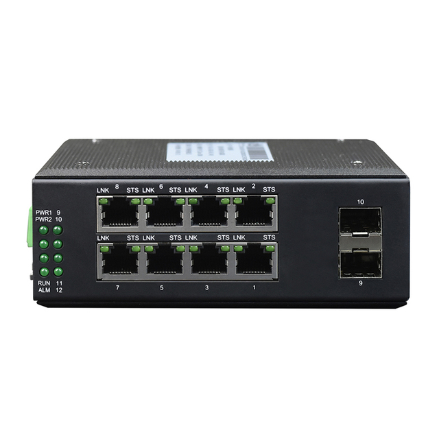 Managed L2 8 Port Gigabit Ring Network Switch Din Rail Mounted Industrial Switch With 2 SFP