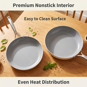 Juego de Ollas y Sartenes de Cocina Antiadherentes con Revestimiento de Granito Beige, Aptas para Inducción, de Aluminio Prensado, con Logotipo Personalizado, Venta al Por Mayor - Product Image 3