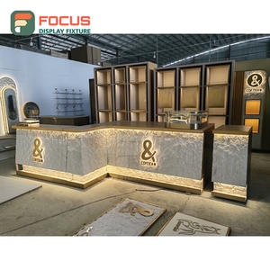 Stylish Coffee Merchandise Display Rack Wood Base Frame Pastry <b>Shelf</b> Area Cafe Merchandise Display Rack - Product Image 3