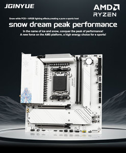 Placa Base JGINYUE B650M Snow Dream AM5 DDR5 ARGB M-ATX para Juegos, PCIe 4.04 M.2 Doble, Nueva, Compatible con CPU 9700X/9900X/7800X3D, DIY Doble Memoria - Product Image 4