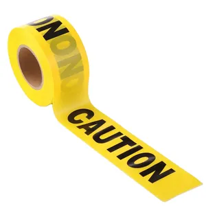 Cinta de advertencia PE adhesiva de goma amarilla personalizada, indicación de seguridad de barricada con función de impresión - Product Image 2