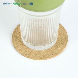 Sous-verre en liège durable, absorbant et personnalisable, rond, moderne, en gros pour la restauration commerciale et les cuisines professionnelles - Product Image 3