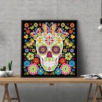 Vente en gros de peinture diamantée lumineuse Forme spéciale Perçage partiel Peinture diamantée fluorescente pour décoration murale