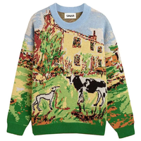 Pull tricoté personnalisé pour homme de haute qualité, anti-boulochage, avec logo imprimé sur le devant, col personnalisé, idéal pour l'hiver