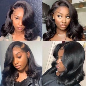 Wholesale <strong>Cheap</strong> Raw Indian Virgin Body Wave Hd Full Lace Frontal <strong>Wig</strong> Bob Natural Human Hair Transparent Lace Front Short <strong>Wigs</strong> - Product Image 4