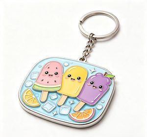 พวงกุญแจเคลือบสีรูปไอศกรีมการ์ตูน ของที่ระลึก ของชำร่วย - Product Image 1