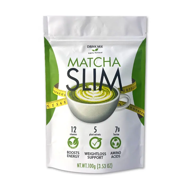 O empacotamento de alimentos personalizado com zíper Matcha Tea 500g, baixo MOQ, à prova de umidade, Doypack, folha de alumínio, levanta-se, saco de bolsa