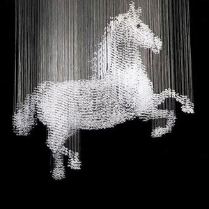 Lustre en cristal créatif en forme de <span class=keywords><strong>cheval</strong></span>, grand luminaire décoratif pour hall d'hôtel de luxe, art moderne, personnalité créative - Product Image 1