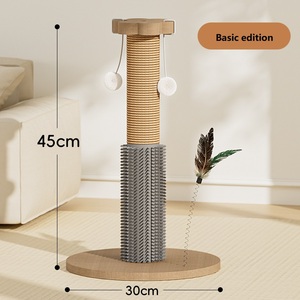 Arbre à chat en bois durable avec support pour pattes de chat, poteau à gratter, structure d'escalade pour l'auto-divertissement, la relaxation, planche à gratter - Product Image 1