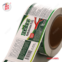 Étiquettes d'emballage alimentaire et de boissons personnalisées en vinyle holographique durable imperméable Rouleau adhésif pour bouteilles