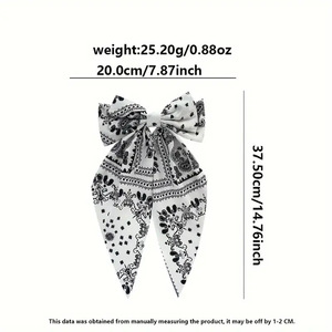 Paisley stampa tessuto capelli bandana fiocco molletta per le donne-dolce stile accessori per capelli per il ballo di San Valentino di Halloween - Product Image 6