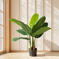 Grand palmier artificiel réaliste en feuilles de bananier, plante tropicale verte décorative d'intérieur