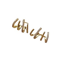 Boucles d'oreilles griffes serties de diamants, style audacieux et froid, accessoires pour femmes