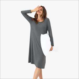 Chemises de nuit en bambou personnalisées pour femmes, manches courtes, chemise de nuit à col rond, chemise de nuit grande taille, vêtements de nuit pour femmes - Product Image 4