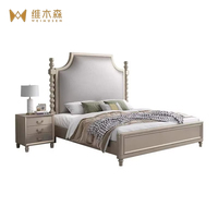 Lit double princesse de 18 mètres en bois massif de style américain, luxe léger, avec espace de rangement pour chambre principale, mobilier de maison